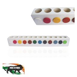 Wooden Pencil Sorting Holder 12 Slots Toy Vegetable Colored Safe - Multicolor-68