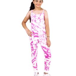 D'chica Thermal Sleeveless Tie And Dye Printed Top And Bottom Set - Pink-picture-3
