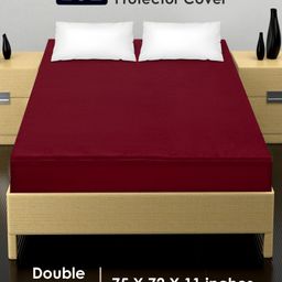 Zoe Waterproof Double Bed Size Mattress Protector - Maroon-20
