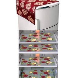Dakshya Industries Fridge Top Cover and Fridge Mat Combo Set of 5-picture-21