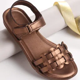 Pine Kids Sandals with Velcro Closure - Rose Gold-picture-29
