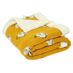 TIDY SLEEP Fleece Knitted Double Layered Blanket Size 100x120 cm (Sheep)-image-37