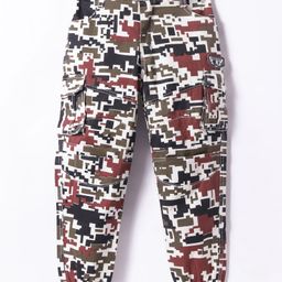 Noddy Abstract Printed Pocket Detailed Pant - Brown-image-3