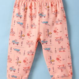 Tango Looper Knit Full Length Lounge Pant with Vehicle Print - Coral-picture-22