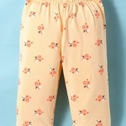 Tango Single Jersey Knit Full Length Lounge Pant With Floral Print - Yellow-image-96