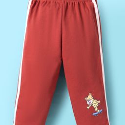 Tango Interlock Knit Full Length Tiger Printed Track Pant - Rust Orange-image-78