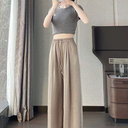 Outzidr Women Flared High-Rise Wide Leg Trousers-image-67