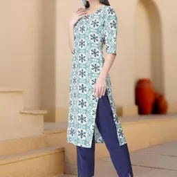 anouk rustic HERE&NOW Ethnic Motifs Printed Regular Kurta with Trousers image 3