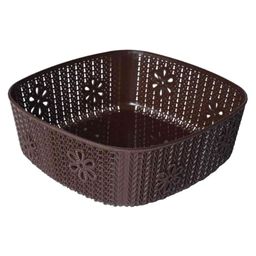 Kuber Industries Woven Design Multipurpose Square Shape Basket Ideal for Friuts, Vegetable, Toys Small, Medium, Large Pack of 3,Brown, image 2