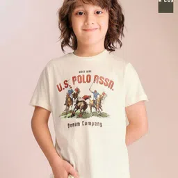 U.S. Polo Assn. Kids Boys Pack Of 2 Printed Round Neck Pure Cotton Regular Fit T-shirts-picture-19