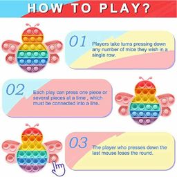 FunBlast Bee Shape Pop Bubble Stress Relieving Silicone Pop It Fidget Toy - Multicolour image 3