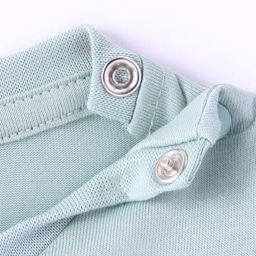 Ollypop Sinker Knit Full Sleeves T-Shirt with Heart & Text Print - Light Blue image 3
