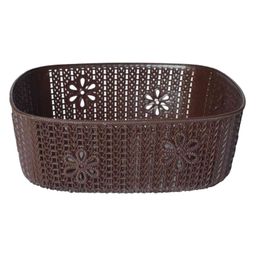 Kuber Industries Woven Design Multipurpose Square Shape Basket Ideal for Friuts, Vegetable, Toys Small, Medium, Large Pack of 3,Brown, image 4