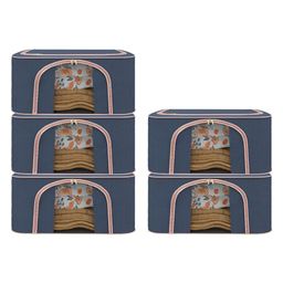 Aura Navy Blue Set of 5 Reusable Drawer Organiser Organisers-10
