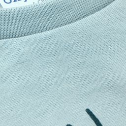 Ollypop Sinker Knit Full Sleeves T-Shirt with Heart & Text Print - Light Blue image 5