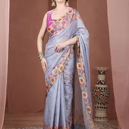 JUST FASHION Floral Silk Cotton Saree-image-47