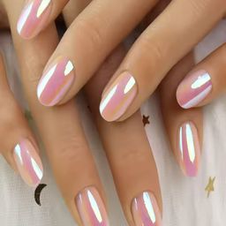 Indie Nails Set Of 12 Press On Nails With Application Care Kit - Pink-a-licious Chrome image 4