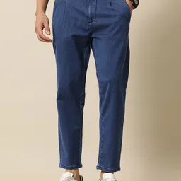 Mr Bowerbird Men Pleated Cropped Light Fade Stretchable Jeans-image-43