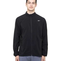 Reebok RE WOVEN WIND JKT Black Regular Fit Jacket-image-33