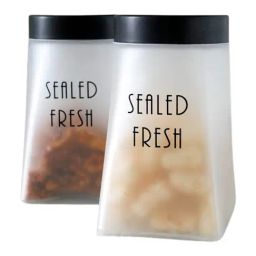 Femora Transparent Glass Square Kitchen Storage Jar With Airtight Steel Lid 1500ml - Set of 2-35