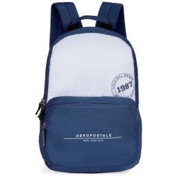 Aeropostale Wilton Navy & Off White Polyester Color Block Laptop Backpack - 24 Ltrs-image-76
