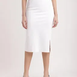 Fablestreet White Midi Skirt-image-73