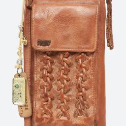 Art N Vintage Ripple Cognac Leather Textured  Zip Around Wallet for Women-7