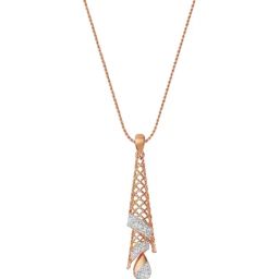EMORI 14k (585) Rose Gold Opulent Diamond Drop Pendant-image-78