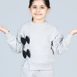 AWW HUNNIE Girls Round Neck Puff Sleeves Cotton Pullover Sweatshirt-image-15