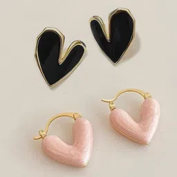 Krelin Set Of 2 Gold-Plated Heart Shaped Studs-image-68