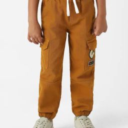 Nauti Nati Boys Brown Denim Graphic Regular Fit Joggers-picture-16