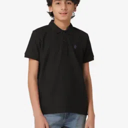 Red Tape Boys Black Solid Polo T-Shirt-image-54