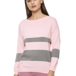 Van Heusen Pink Striped Sweater-38