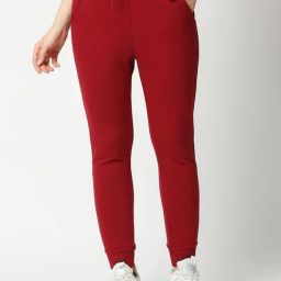 Bewakoof Dark Maroon Regular Fit Joggers-image-23