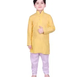 SG Yuvraj Kids Yellow & White Solid Kurta with Pyjamas-image-54