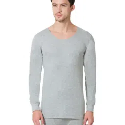 Van Heusen Skinny Fit Warmtech Anti Bacterial Solid Thermal Top - Grey Melange-image-12