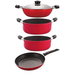 Nirlon Non-Stick Red Aluminium Utensils for Kitchen Set of 4-Pieces-image-66