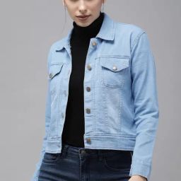 VOXATI Blue Regular Fit Denim Jacket-image-18