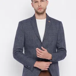 Crimsoune Club Blue Slim Fit Checks Blazer-picture-15