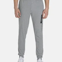 Puma Grey Cotton Printed Slim Fit Joggers-image-82