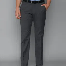 Louis Philippe Permapress Grey Regular Fit Trousers-picture-44