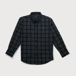 Gini & Jony Kids Blue & Yellow Chequered Full Sleeves Shirt-image-52