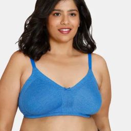 Zivame Blue Wireless Non Padded Full Coverage Bra-image-95
