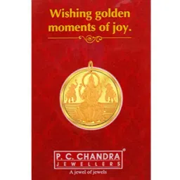 P.C. Chandra Jewellers 22k (916) 10gm Yellow Gold Laxmi Ji Coin Pendant-image-74