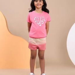 U.S. Polo Assn. Girls Pink Brand Printed Elasticized T-Shirt-image-9