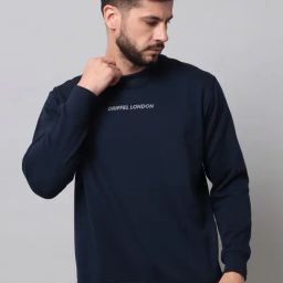 GRIFFEL Navy Round Neck Sweatshirt-image-89