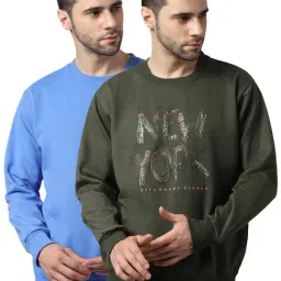 Vimal Jonney Sky Blue & Green Regular Fit Printed Sweatshirts - Pack of 2-picture-44