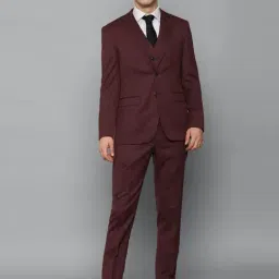 Allen Solly Maroon Slim Fit Three Piece Suit-image-8