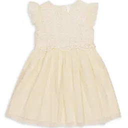 H by Hamleys Girls Cream Self Design A Line Dress-image-19