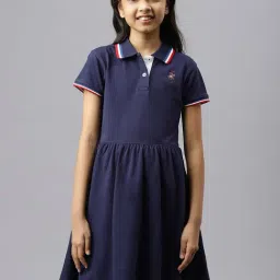 Beverly Hills Polo Club Kids Navy Solid Polo Dress-image-43